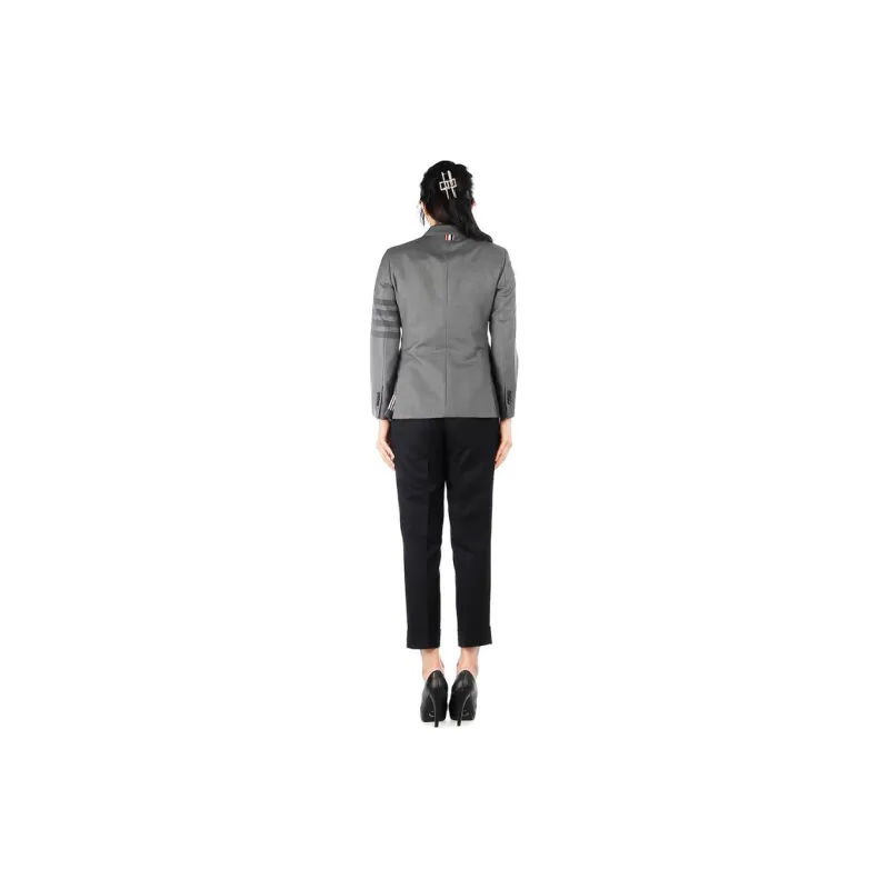 THOM BROWNE High Waisted Straight Leg Pants-1