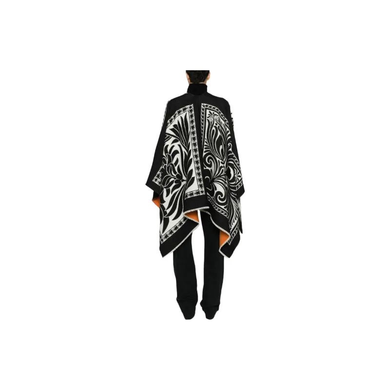 La DOUBLEJ. Reversible Felted Wool Blend Poncho-3