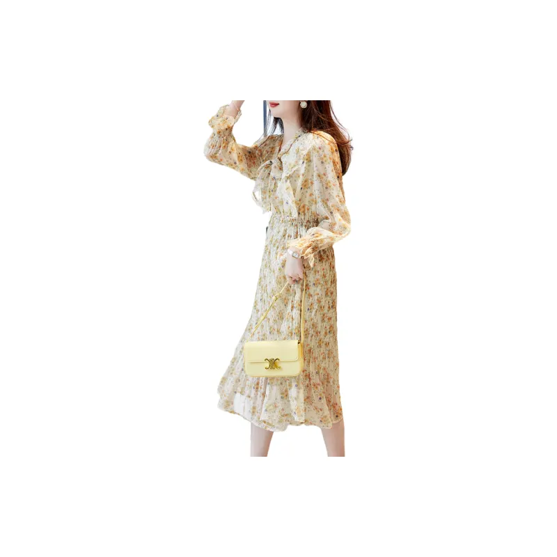 Dme Long Sleeved Dresses Women's Light Yellow-2