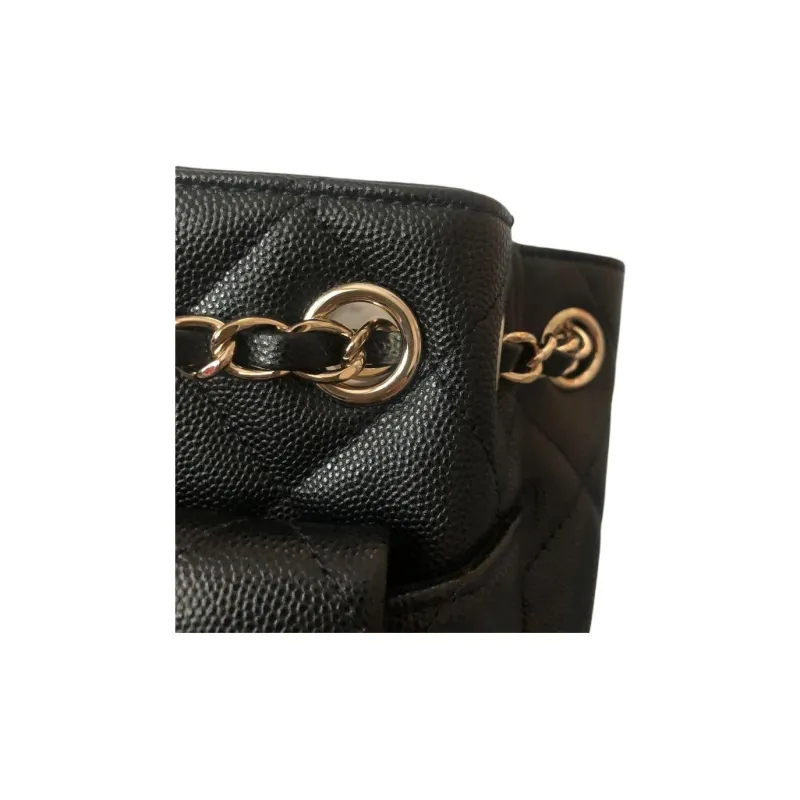 CHANEL 21B Fall Cow Leather Bucket Bags Crossbody Bag, Shoulder Bag Unisex Black-2