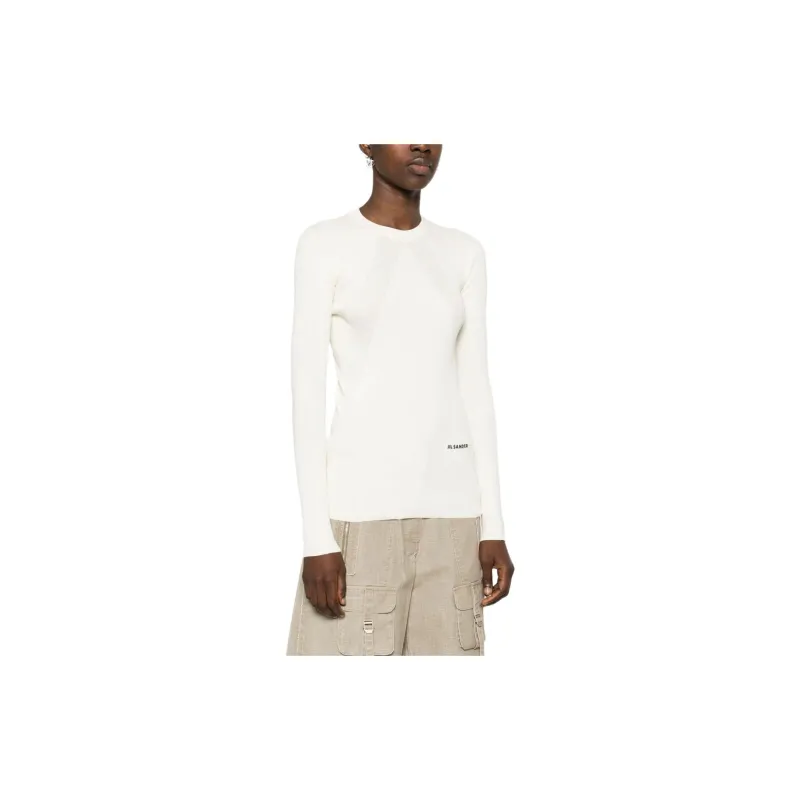 JIL SANDER Logo-print Fitted Jumper-1