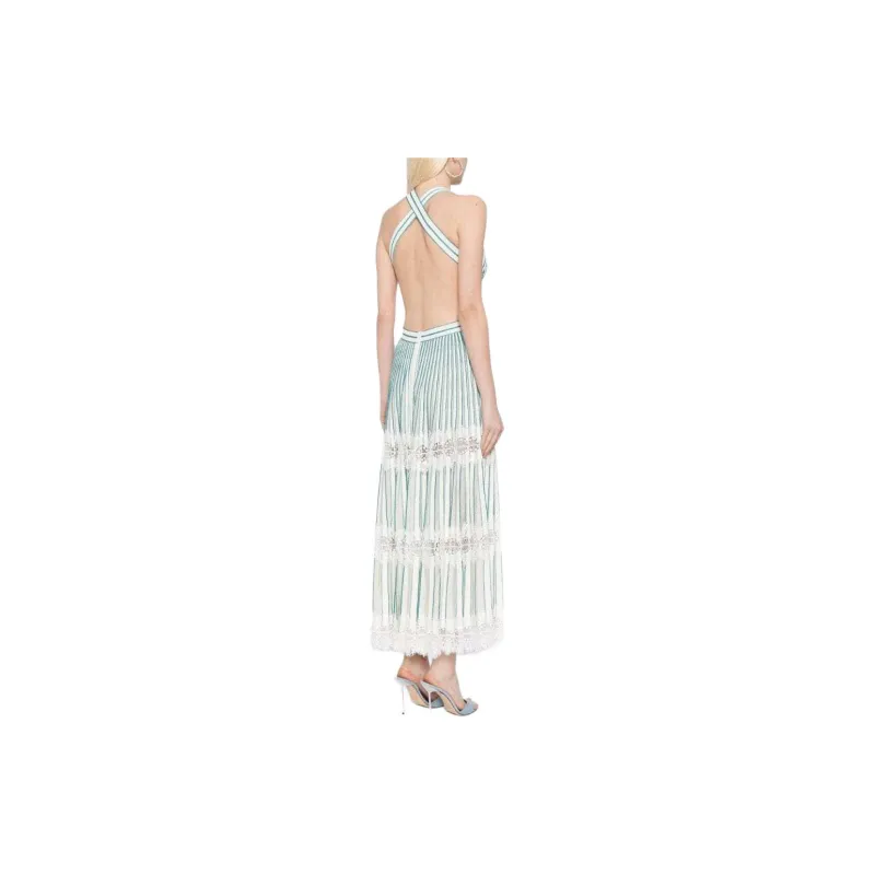 ELIE SAAB Lace detail Halterneck Maxi Dress-1
