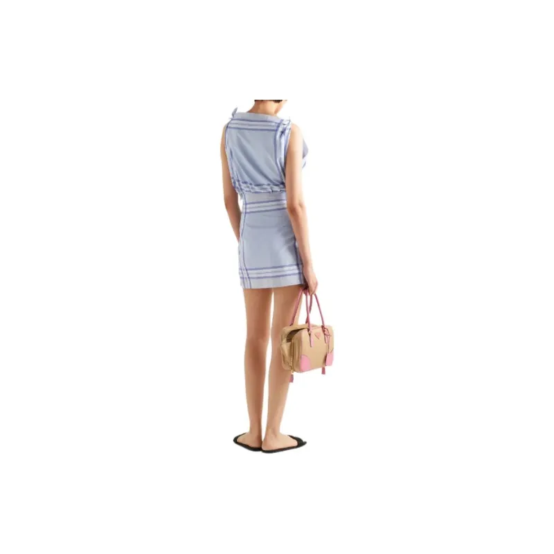 PRADA Checked Cotton Minidress-2