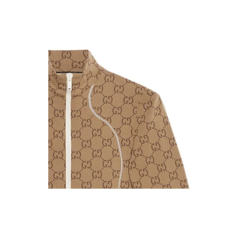 GUCCI Gg Jersey Jacquard Dress 'Beige/Ebony'-4