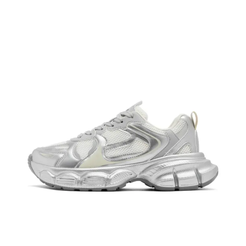 AGSDON Chunky Sneakers Women's Low Top Silver-0