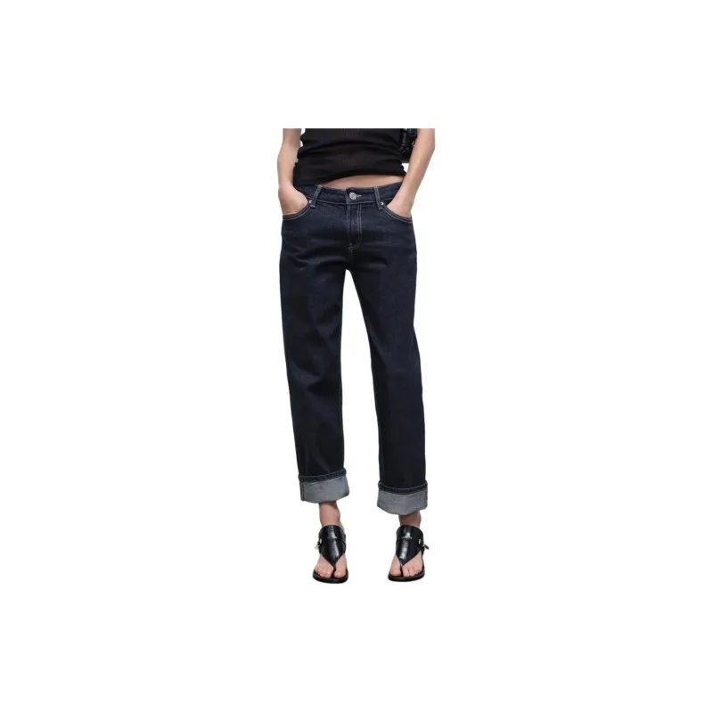 ZARA Jeans Women's Deep Indigo Cyan-2