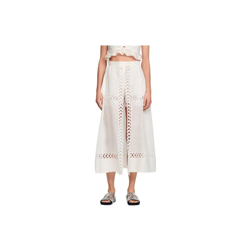 Sandro Casual Long Skirt Women's White-1