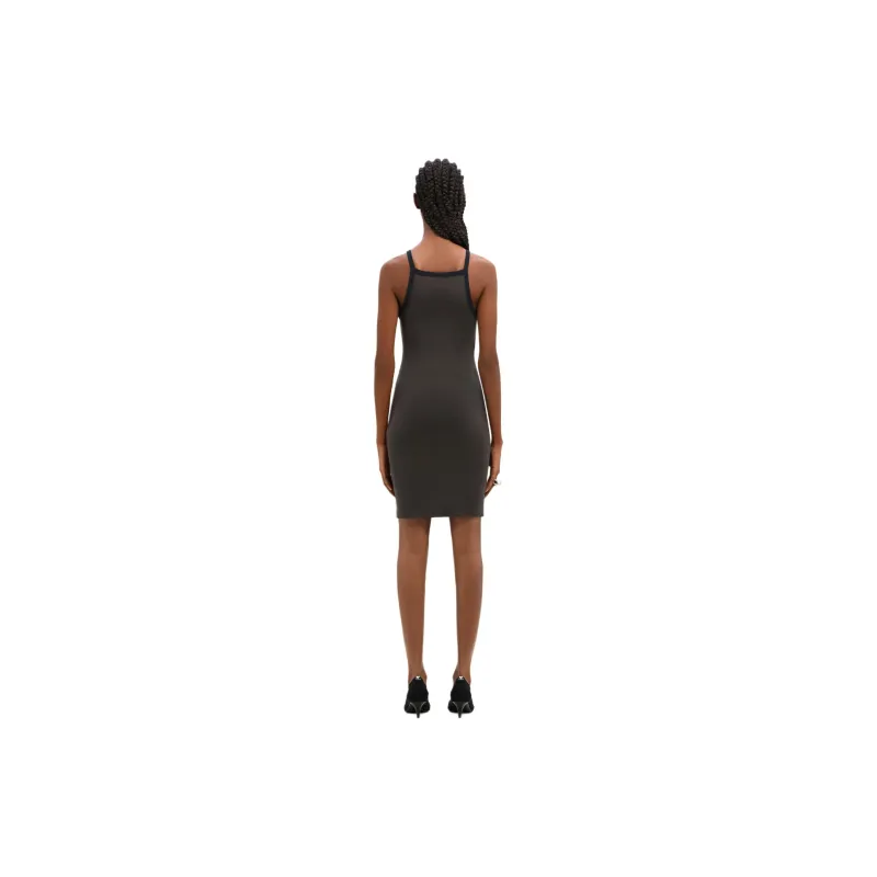 COURREGES Contrast Mini Dress 'Mud Brown/Black'-1