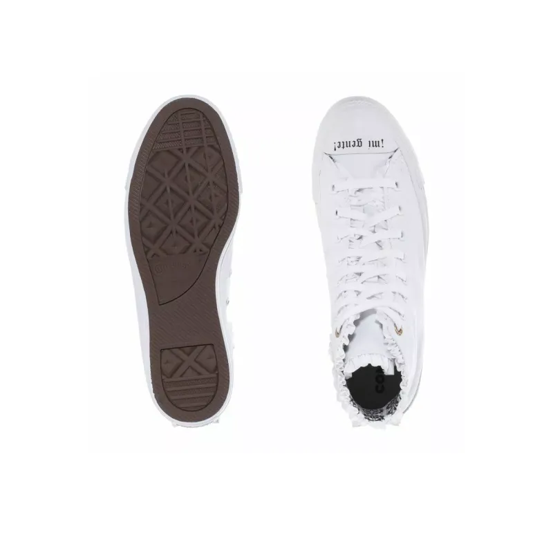 Converse Chuck Taylor All Star Anti-Slip Wear-Resistant High-Top Canvas Shoes Unisex Pure White-3