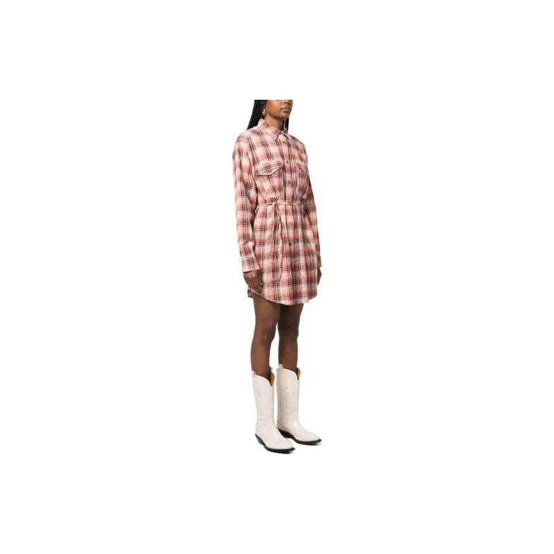 ISABEL MARANT ETOILE Long Sleeved Dress Women's Light Orange-3