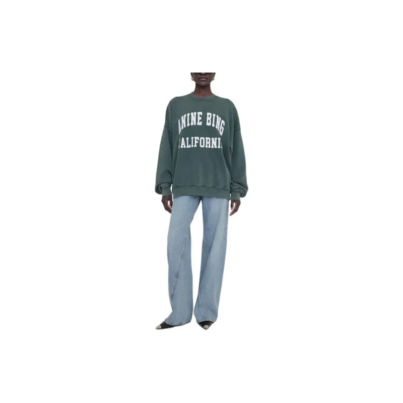 Anine Bing Miles Logo Printed Crewneck Sweatshirt-3