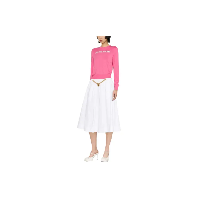 MOSCHINO Heart charm Ruched Midi Skirt-2