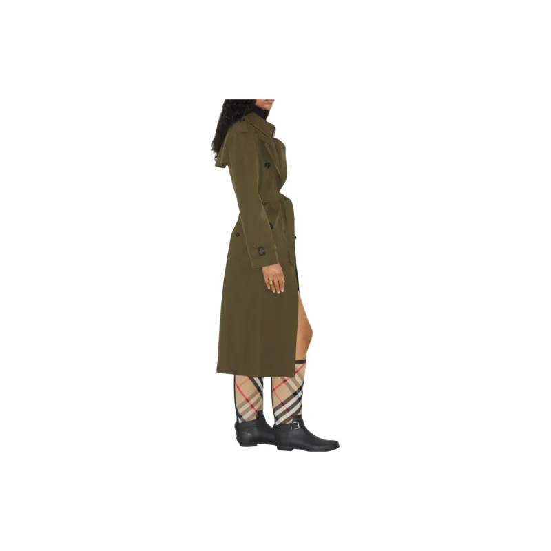 Burberry Coats Women's Olive Green-3