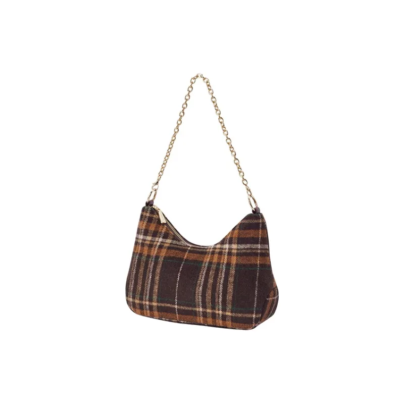 SEM/R Polyester Shoulder Bag Medium Size Women's Coffee Yellow/Greenish-1