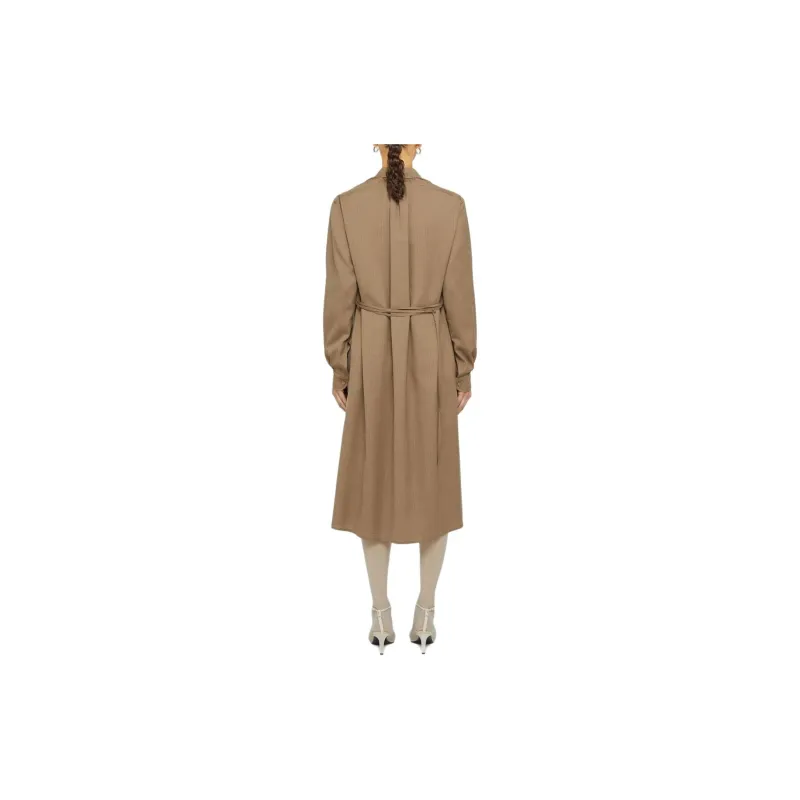 JIL SANDER Straight-point Collar Wool Dress-1