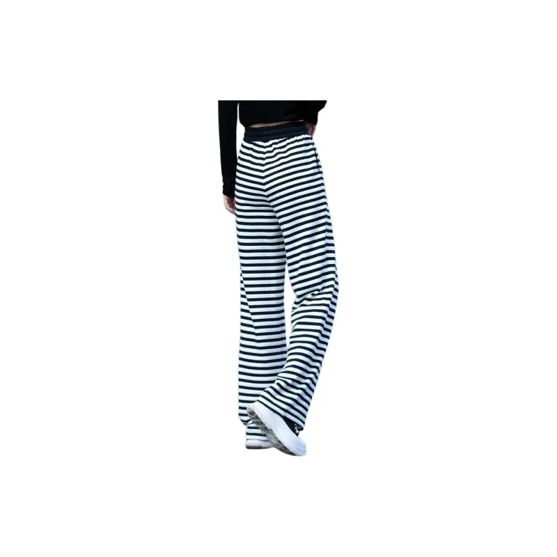 You Cow Me Pants Casual Pants Women's Black White Stripes-2