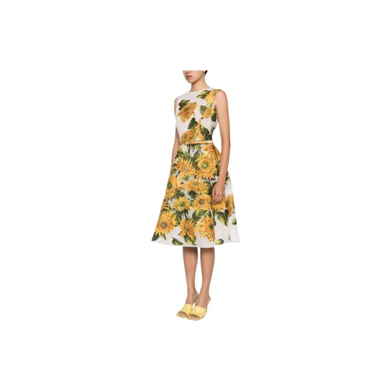 Oscar De La Renta Floral print Silk Midi Dress-3