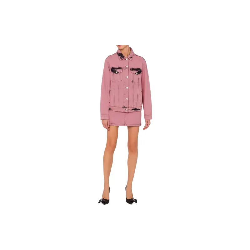 MOSCHINO Jeans Buttoned Straight Hem Denim Jacket-2