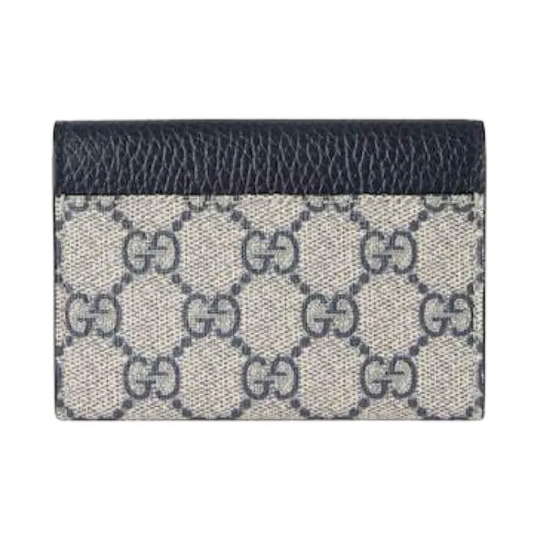 GUCCI GG Marmont Supreme Canvas Card Holder Trumpets Unisex Beige & Blue-2