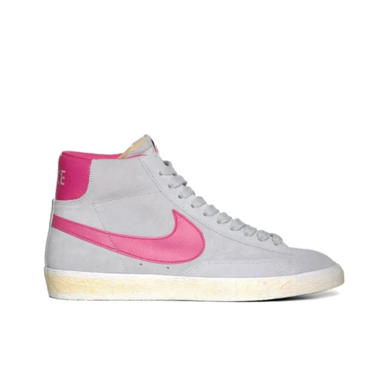 Nike Blazer High Anti-Slip Wear-Resistant Mid-Top Skateboard Shoes Men's Gray Pink-1