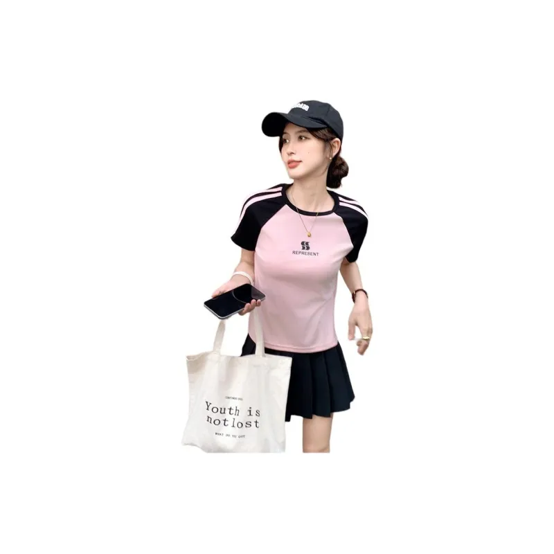 Tonlion T Shirt Women's Light Pink-4