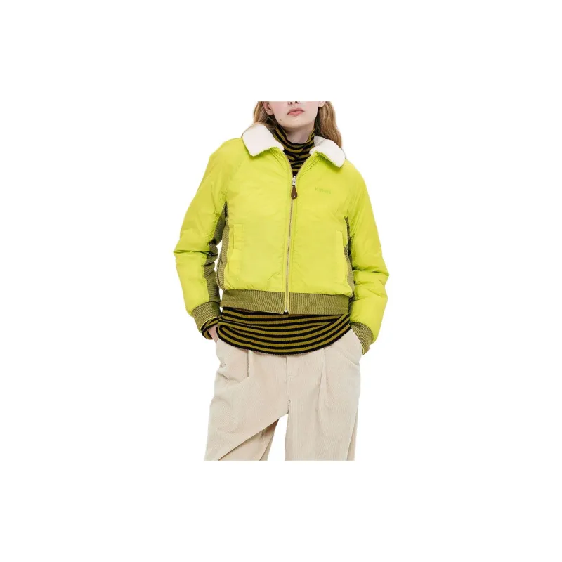 Kirsh FW23 Velvet feel Coat Women's Lime Gray-3