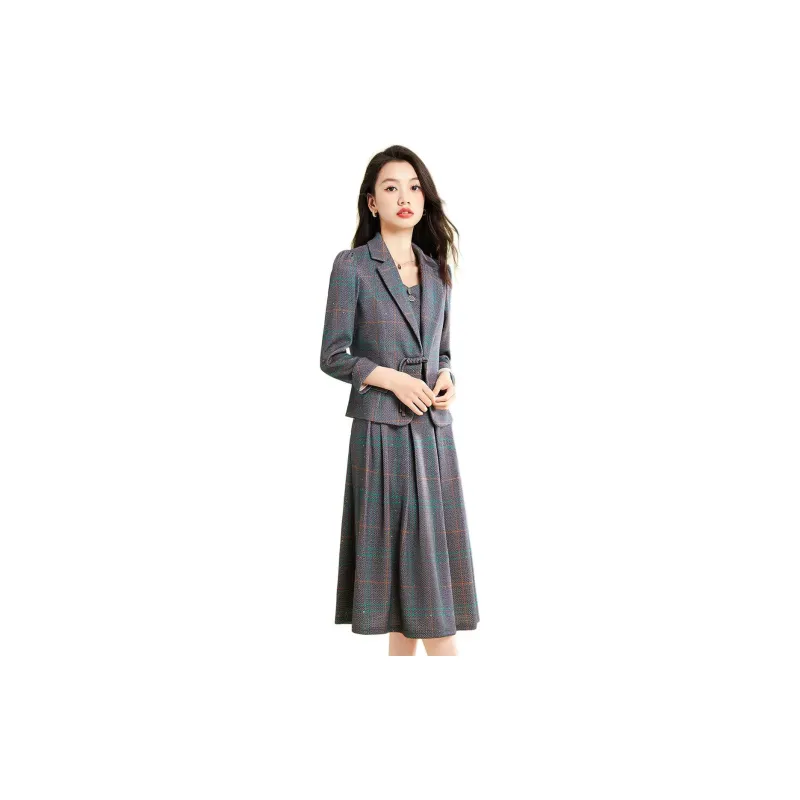 Mylan Two Piece Skirt Sets Women's Gray-4