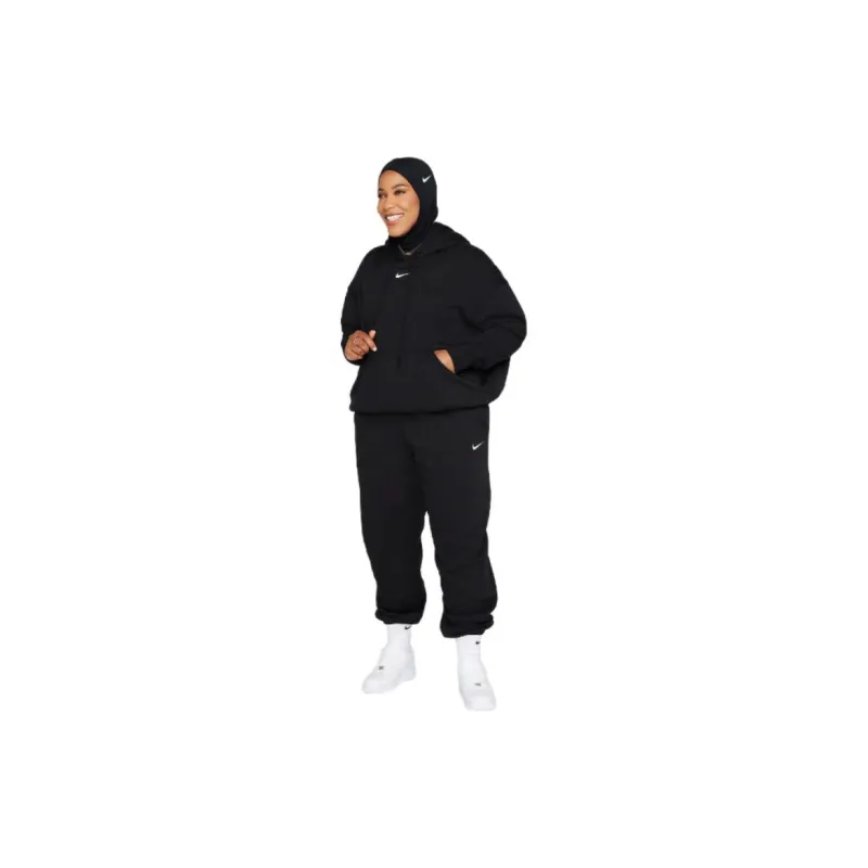 Nike Women's Phoenix Fleece Oversized Pullover Hoodie Black/Sail-4