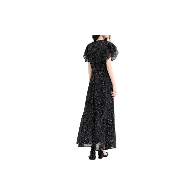 Emodues Short Sleeved Dress Women's Black-2