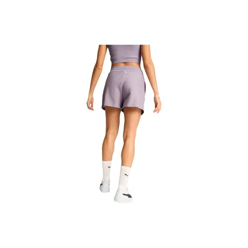 PUMA CLASSICS CLASSICS Ribbed Shorts Women's Casual Shorts Women's Light Plum-3