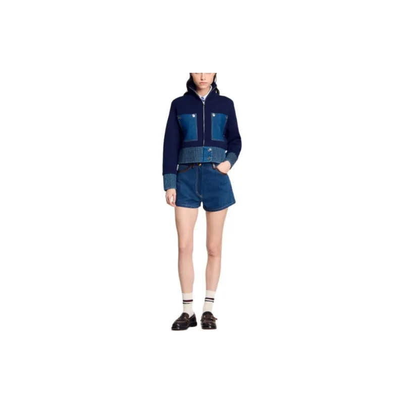 Sandro Panelled Bomber Jacket-1