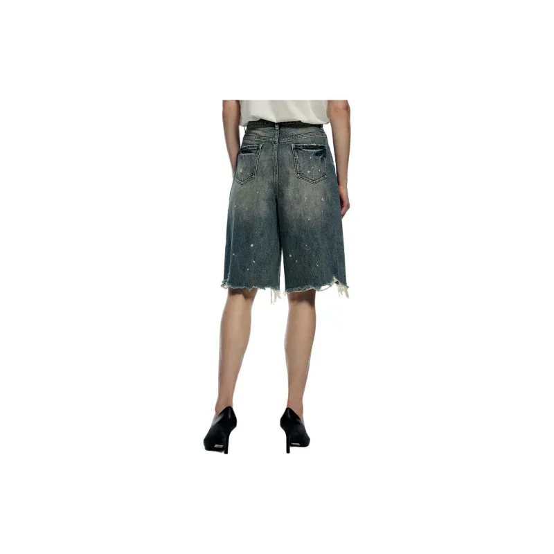 UOOYAA Denim Shorts Women's Denim Blue-2
