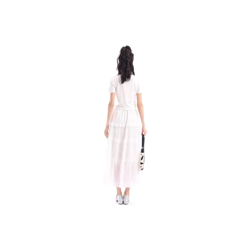 BVODE Two Piece Skirt Sets Women's White-2