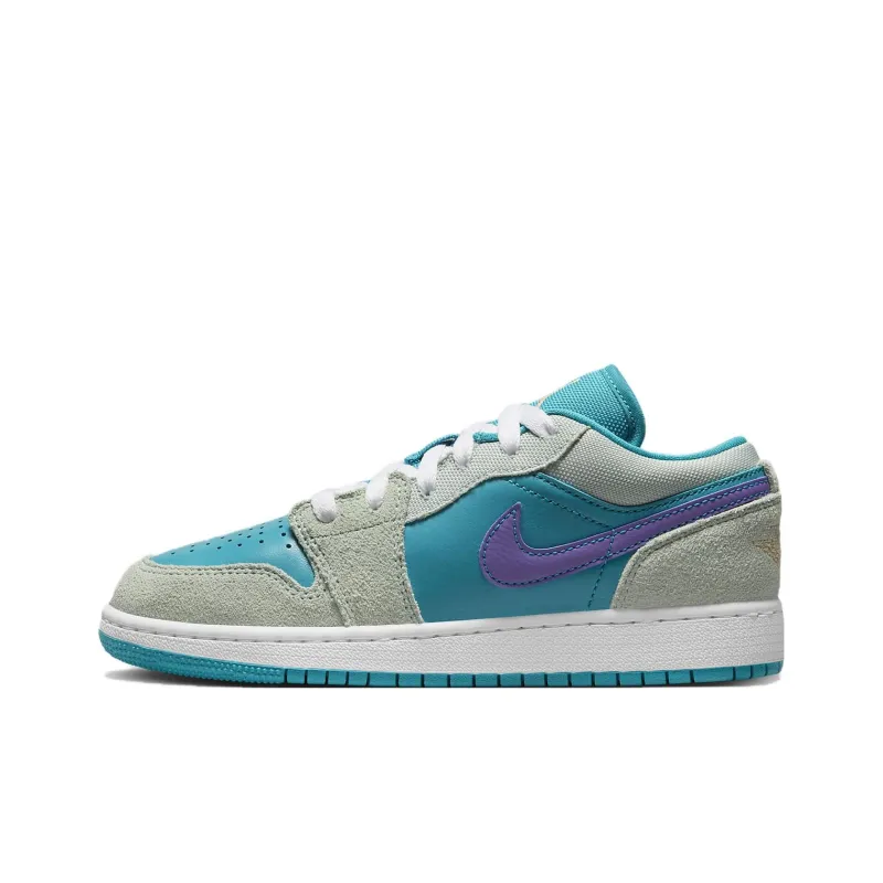 Jordan Air Jordan 1 Low SE Cushioning Anti-Slip And Wear-Resistant Low-Top Children's Basketball Shoes Gray Teenagers-0