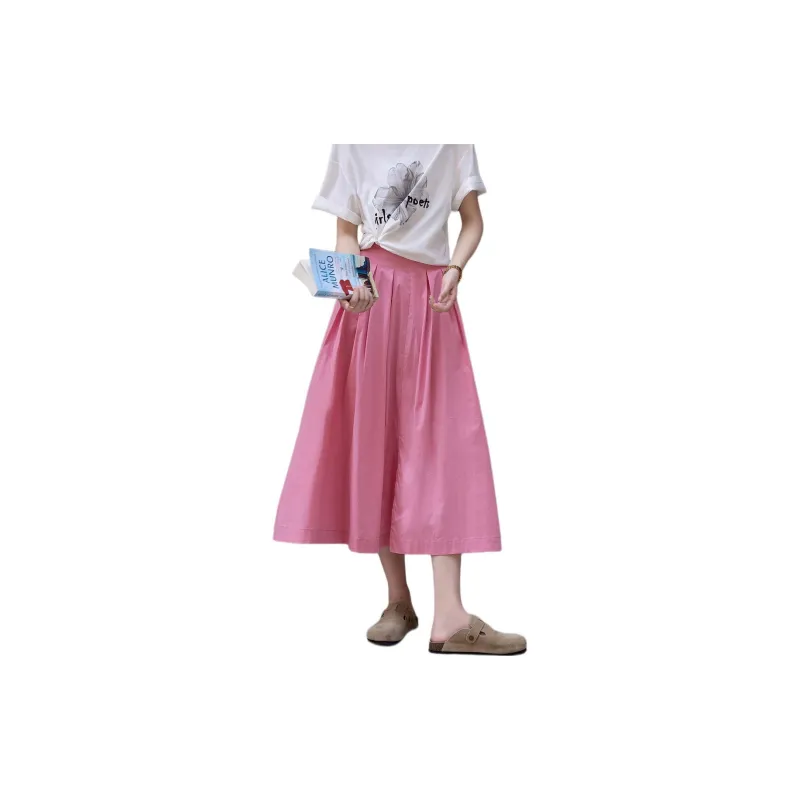 【dme】 Casual Long Skirts Women's Light Pink-1