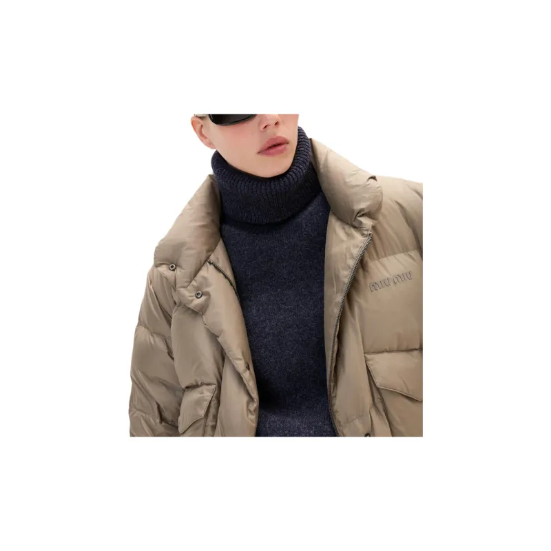 MIU MIU Down Jacket Women's Mud Gray-4