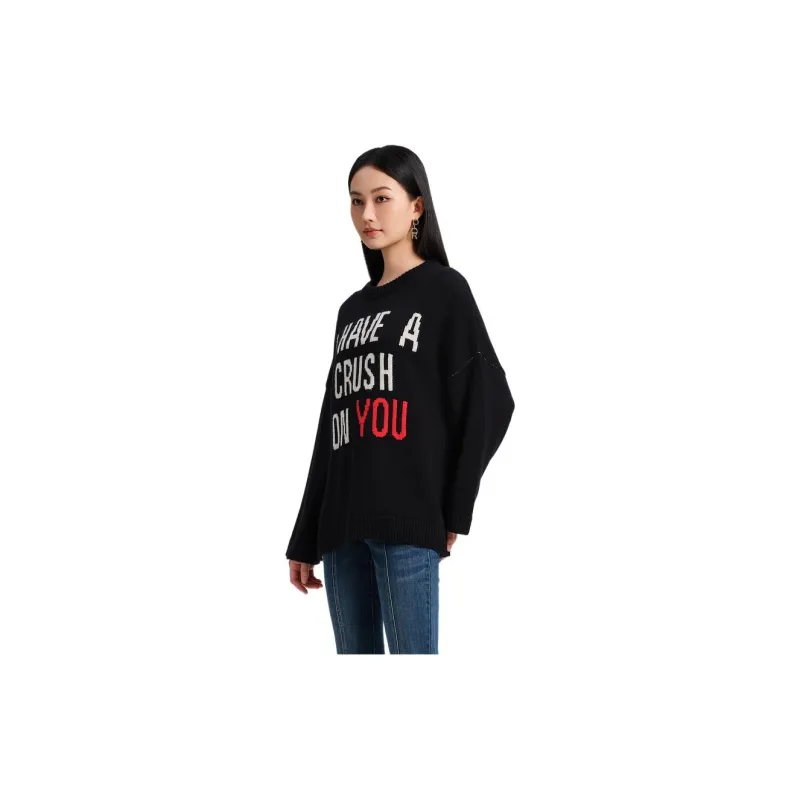Blood Glitter Cashmere Sweater Women's Black-3