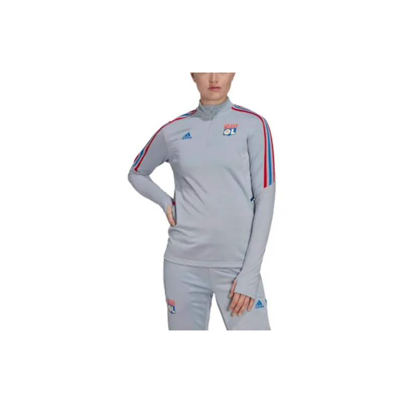 Adidas OLYMPIQUE LYONNAIS TIRO 21 TRAINING TOP Soccer Jerseys Women's Halo Silver-2