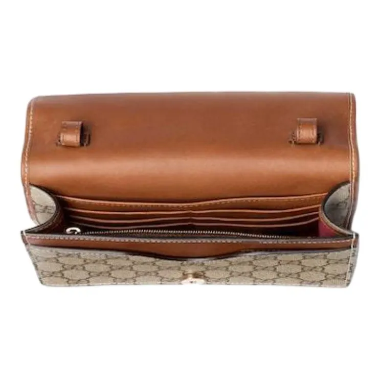 GUCCI Coated Canvas Shoulder Bag Extra Mini Unisex Beige & Dark Brown-4