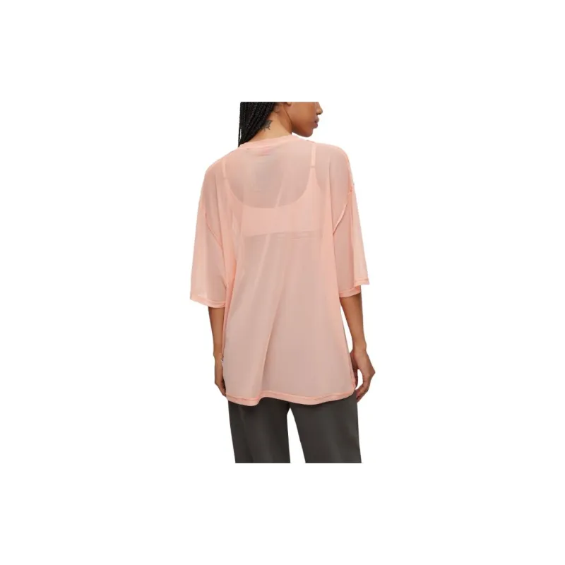 HUGO BOSS Drop Shoulder Sleeve T Shirt Women's Light Orange-2