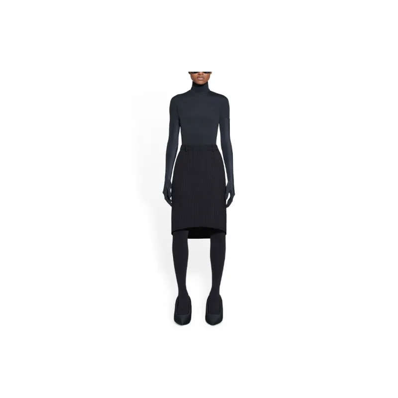 Balenciaga SS23 Casual Long Skirt Regular Fit Women's Black-2