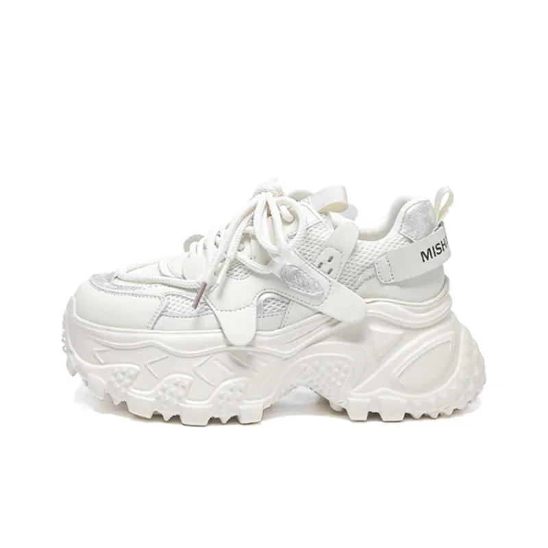 WOOS BOBO Breathable Lightweight Height Increasing Low Top Chunky Sneakers Women's-12