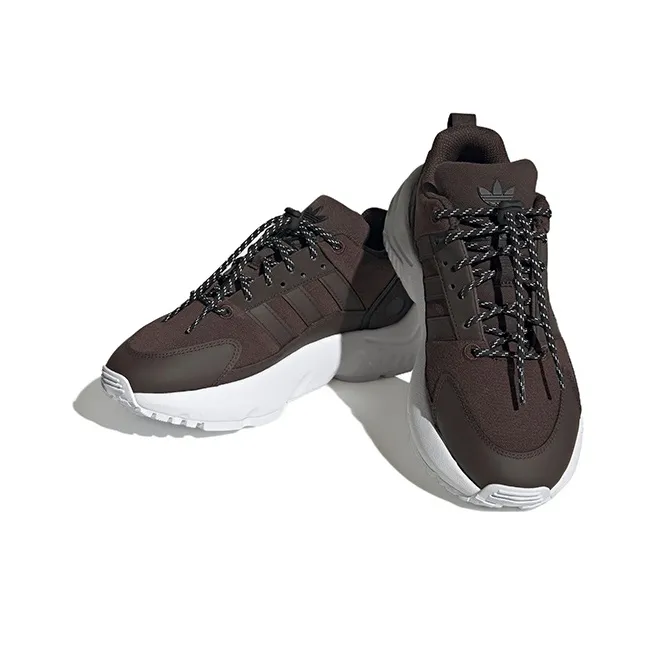 Adidas Originals ZX 22 Anti-Slip And Wear-Resistant Lightweight Sports Casual Shoes Coffee Teenagers-2