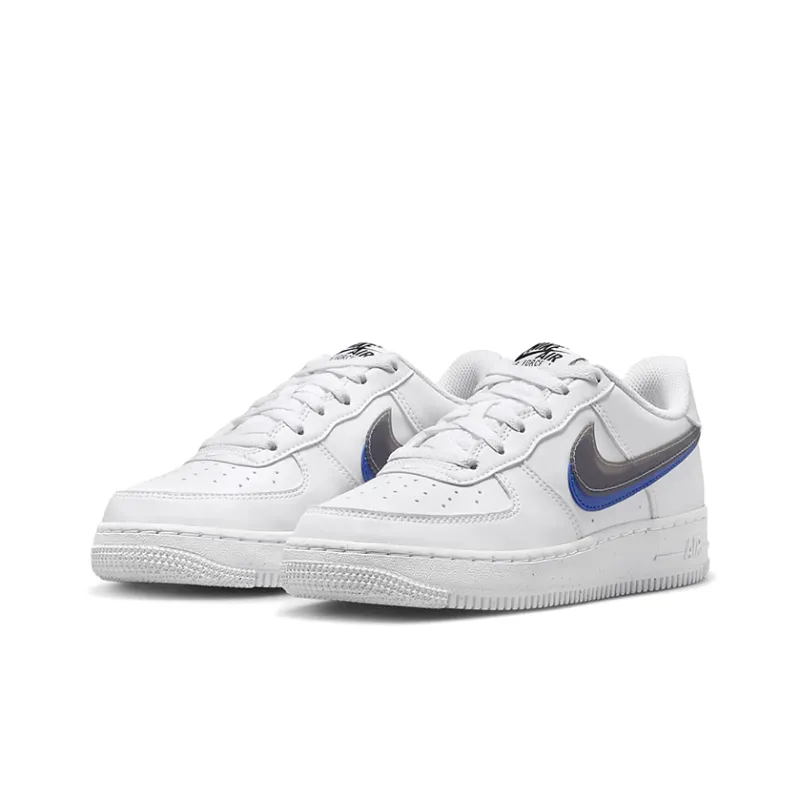 Nike Air Force 1 Low Impact Next Nature Double Swoosh White Black Blue GS-2
