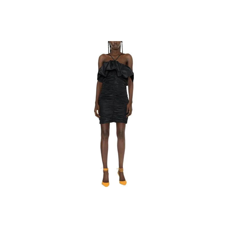 MSGM Short Sleeved Dress Women's Black-1