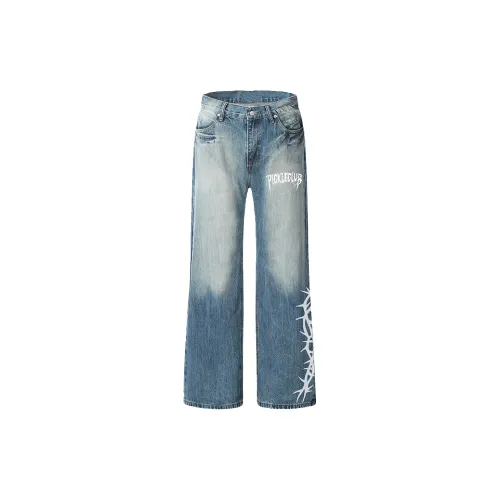 Beam mix with kimchi Jeans Unisex Sky Blue