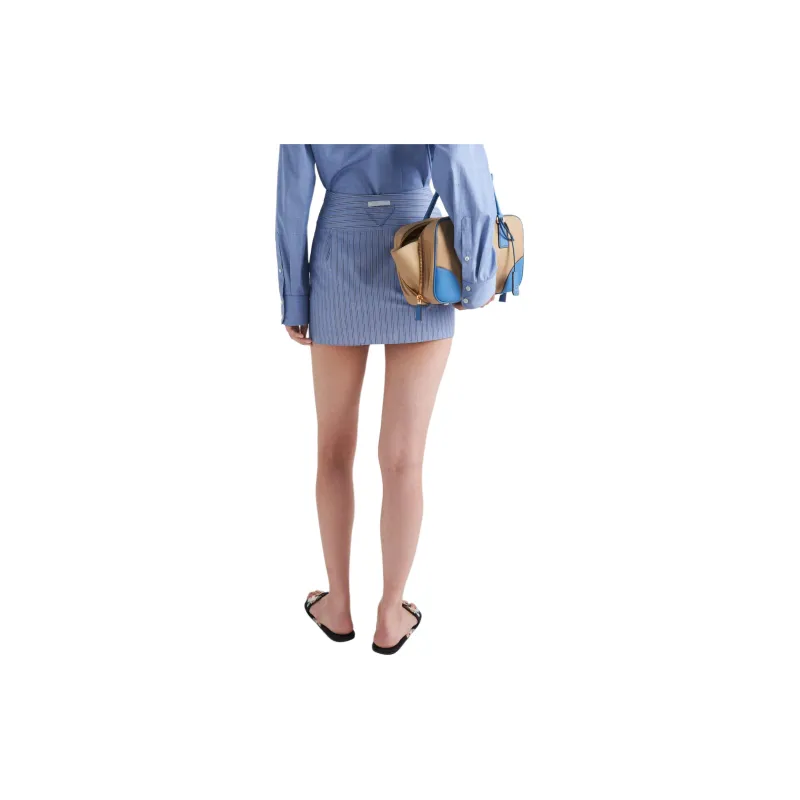PRADA Striped Chambray Miniskirt-2