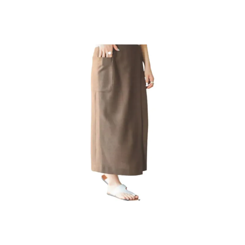 Beams Casual Long Skirts Women's Brown-3