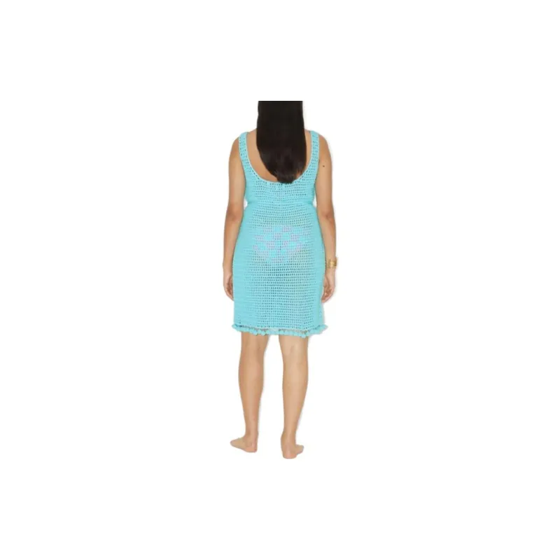 Burberry Crochet Knit Belted Waist Sleeveless Dress-2