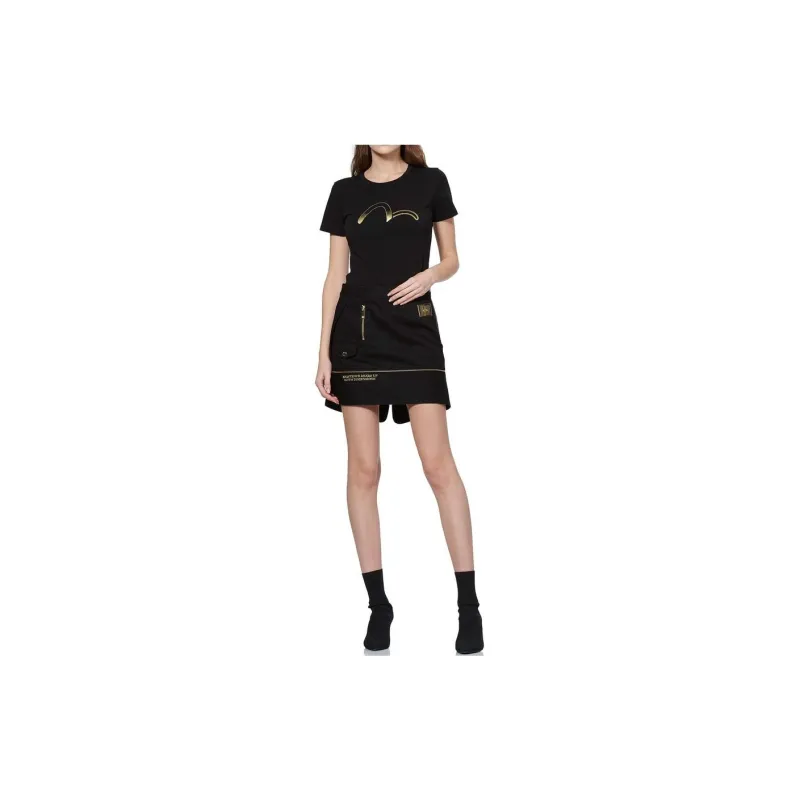 EVISU Denim Short Skirts Women's Black-1